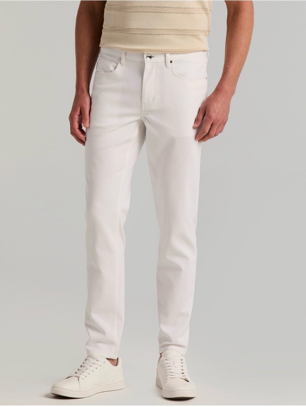 Perry Ellis Slim Fit White Jeans for Men